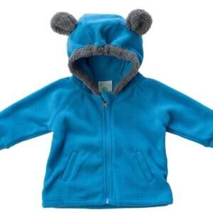 Cuddle Club Blue 3-6 month Fleece Hooded Jacket Bear Ears